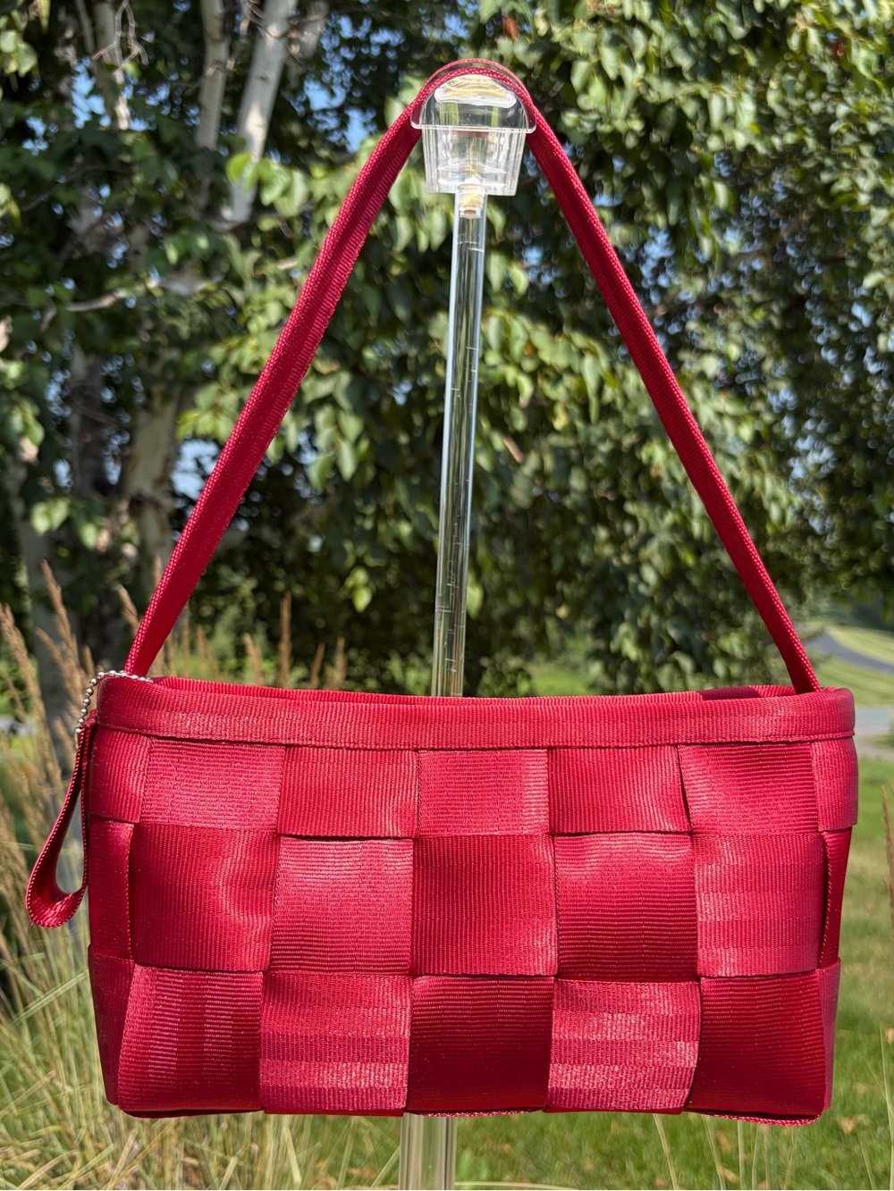 Vintage Harvey’s “The Original Detroit” Scarlet Red Baguette Shoulder Bag EUC - Picture 14 of 15